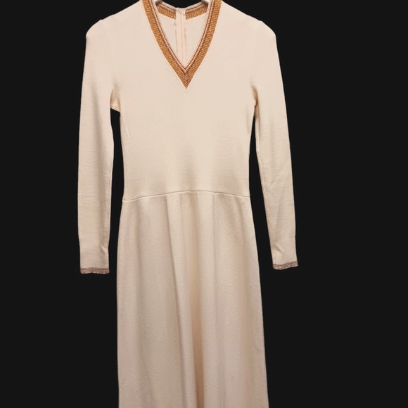 Vintage Goldworm Metallic Knit Maxi Dress - Picture 1 of 6